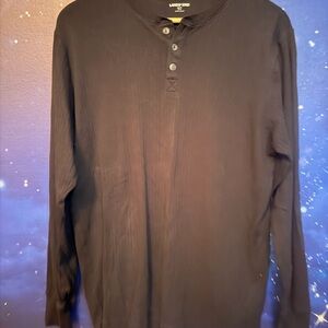 Lands' End Men's Dark Long Sleeve Henley